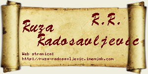 Ruža Radosavljević vizit kartica